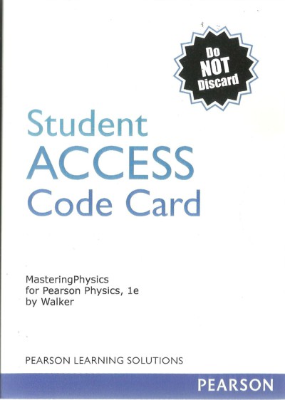 Mastering Physics 1e Student Access Code Card