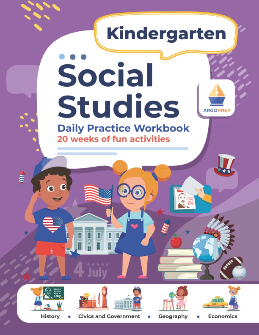 Daily Practice Workbook | 20 Weeks of Fun Activities | History | Civic and Government | Geography | Economics | + Video ... Each Question (Social Studies by ArgoPrep)