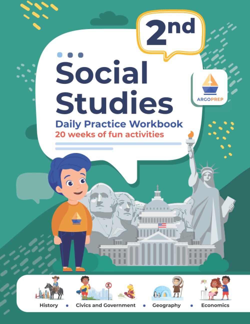 Daily Practice Workbook | 20 Weeks of Fun Activities | History | Civic and Government | Geography | Economics | + Video ... Each Question (Social Studies by ArgoPrep)